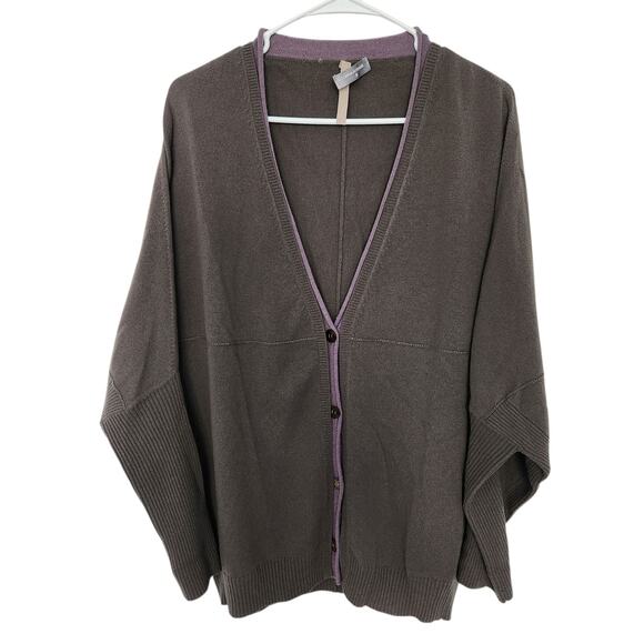 Lorena Antoniazzi 100% Cashmere Boxy‎ Cardigan Tan M Cozy Quiet Luxury Designer - Picture 1 of 7